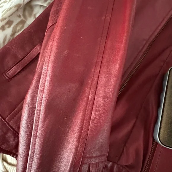Vera Pelle Red Leather Jacket with Stand-Up Collar size 40 - Picture 6 of 9